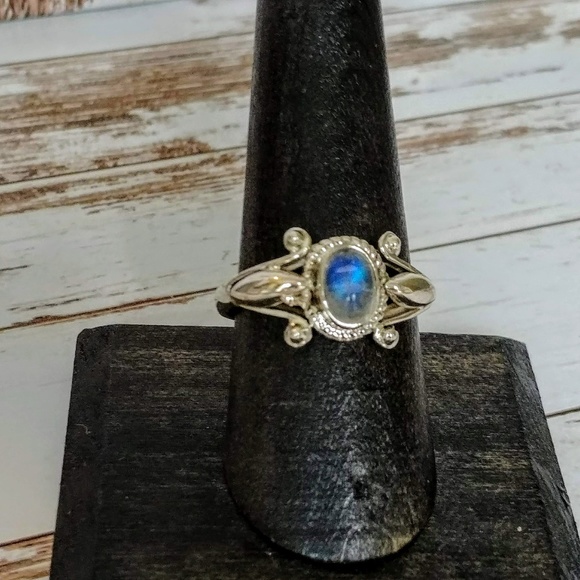The Girl With Kaleidoscope Eyes Jewelry - Moonstone Sterling Ring